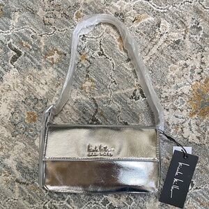 Nicole Miller Shimmering Silver Shoulder Bag